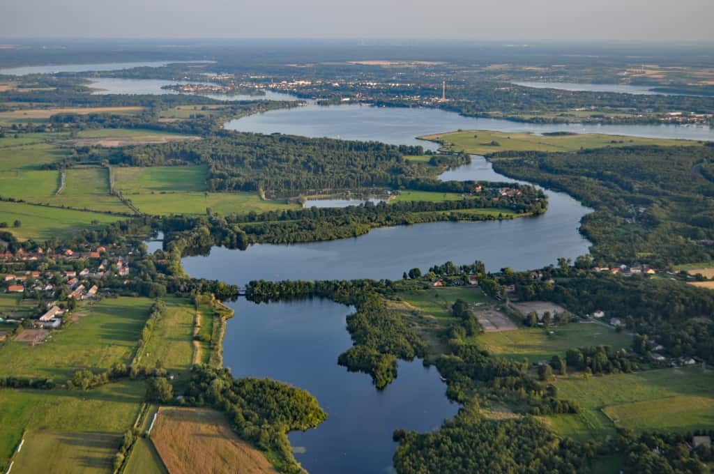 Luftaufnahme von Fluss aus Brandenburg