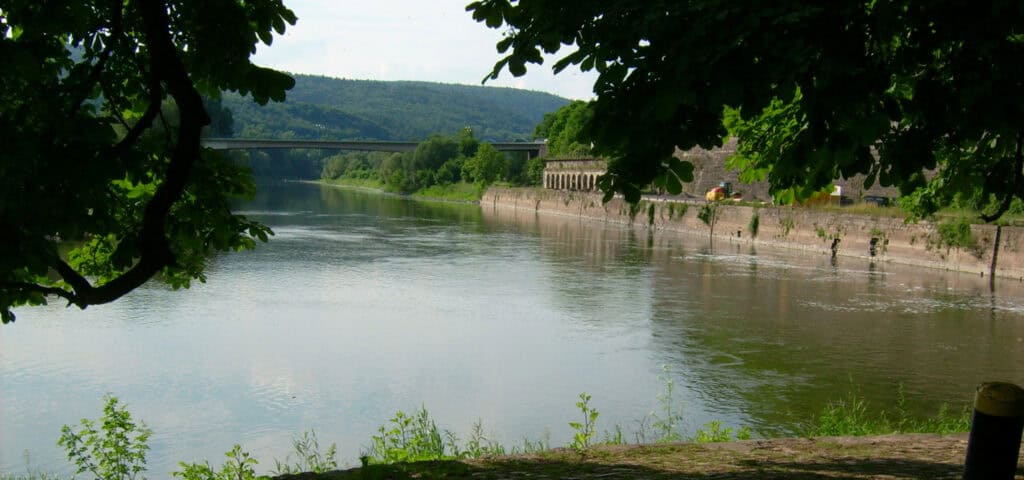 Bilder der Weser am zusammenfluss
